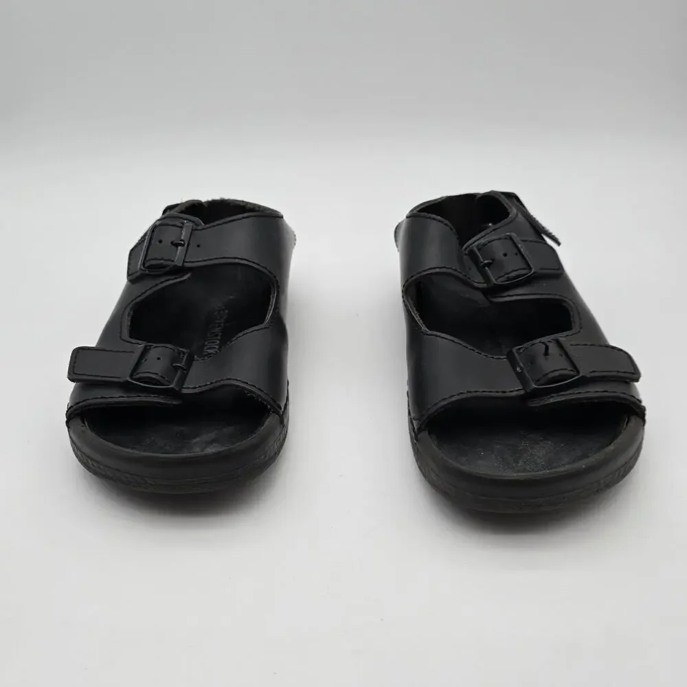 Birkenstock Shoes Mens 12 45 Wide Black Milano Leather Sandals Open Toed Ankle
